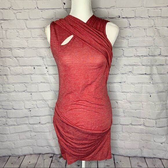 Zara Dresses & Skirts - LAST CHANCE- Zara WBB Collection Heathered red sleeveless faux wrap dress